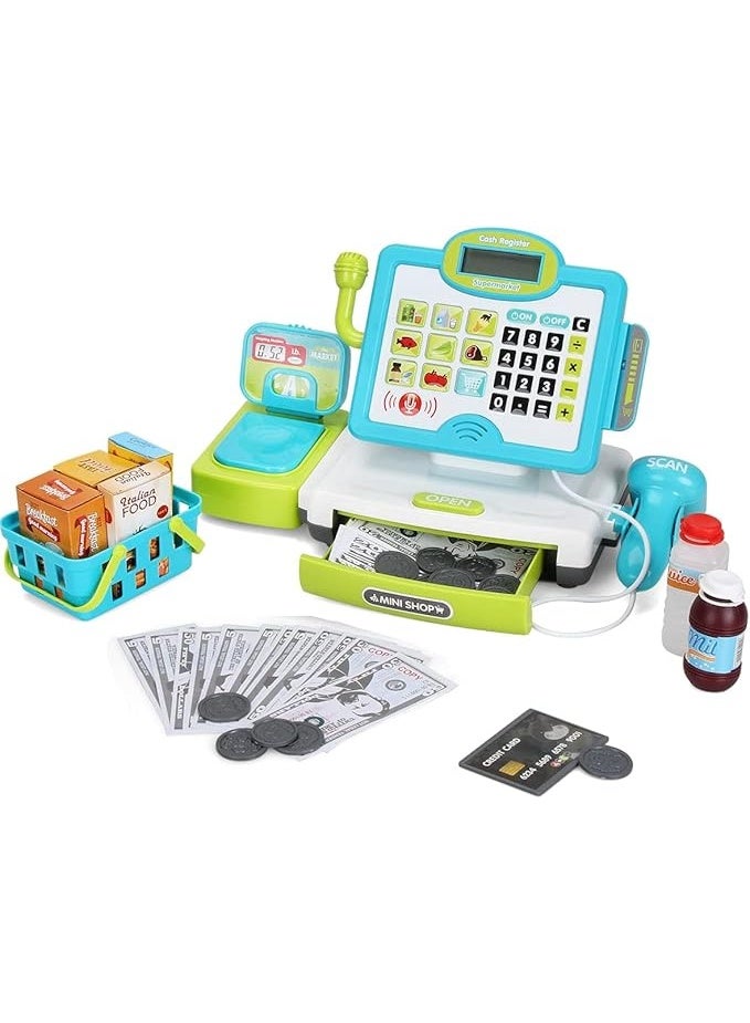 Kids Cash Register Toy with Touch Panel, Card Reader & Scale – Lights & Sounds – Pretend Play Toy 3 Years+ - Image 5
